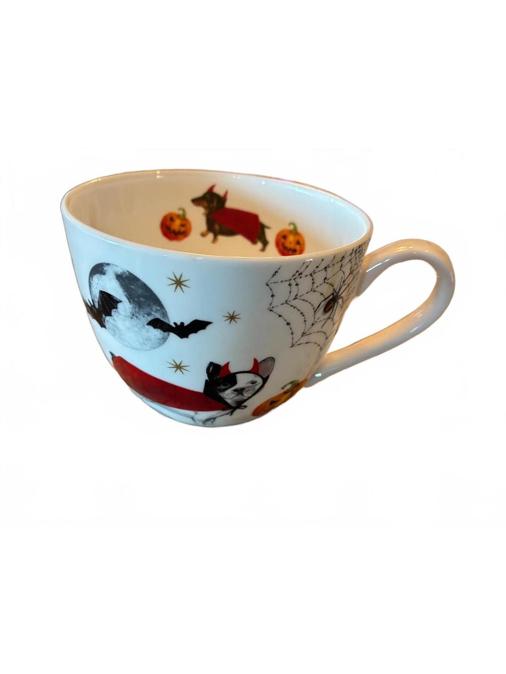 Harvest Green Studio Bone China Halloween Cat Witch Tea Cup